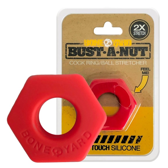 Bust a Nut Cockring Ballstretcher red