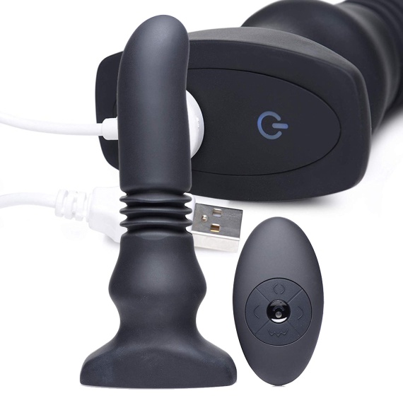 Silicone Vibrating & Thrusting Plug with Remote Control