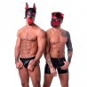 665 Bondage Pup Hood Black/Red