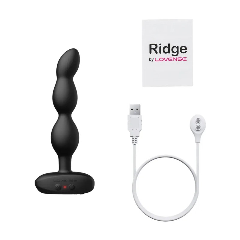 Ridge - app-controlled vibrating and rotating anal beads - black