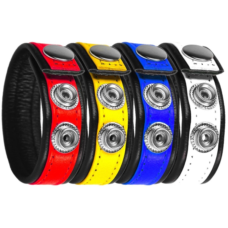 Rainbow ajustable leather cockring