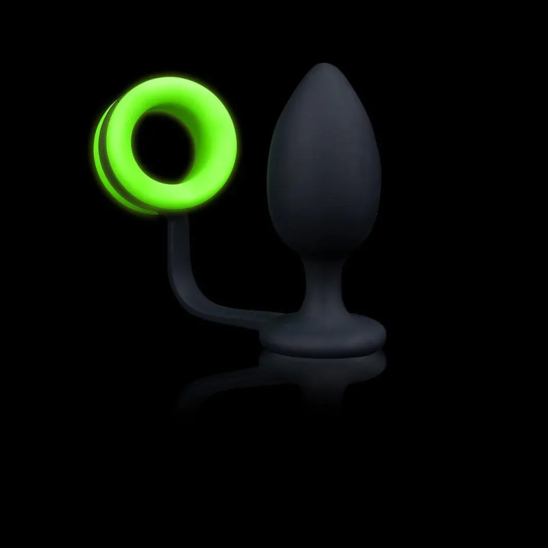 Glow in the dark butt plug with cockring