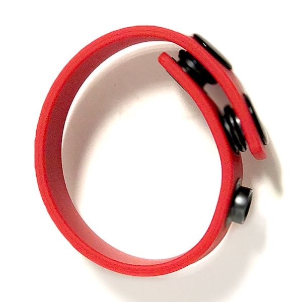 Cock Strap Silicone 3 Snap-ring rouge 8195