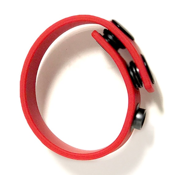 Silicona Cock Strap 3 Snap-ring rojo 8195