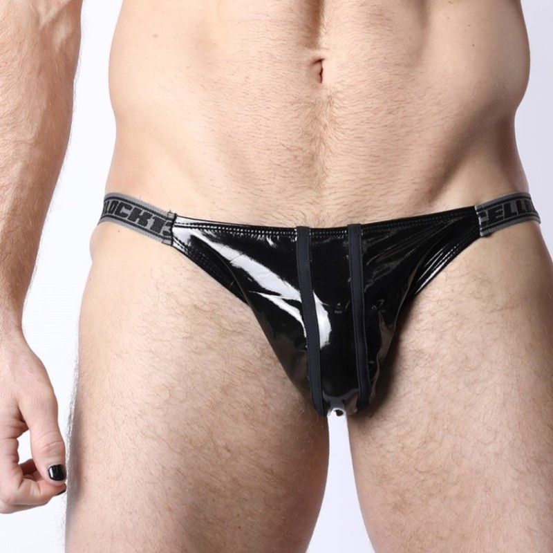 Black chrome jock brief