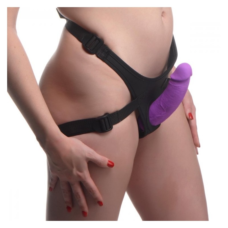 Double charmer dildo harness
